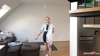 GERMAN SCOUT - CUTE 19 YEAR OLDER KINUSKI TALK TO REAL LEG