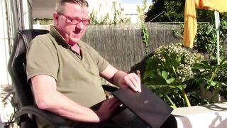 Caught Masturbating and watching Porn Outdoor by the Ex-Wife