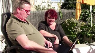Caught Masturbating and watching Porn Outdoor by the Ex-Wife
