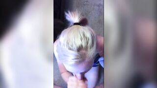 Ex Into Blue Dress takes load to the face after
