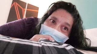 Milf oral sex with facemask covid 19