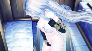 Genshin Impact - Ningguang Pleasures her Vagina inside the Bathhouse.