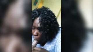 BBW CHEAD Tashia (Chocolate) sucks my dick when HUSBAND gone