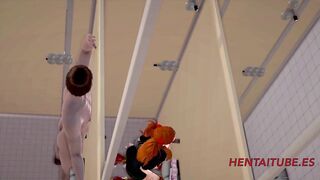 Evangelion Anime - Asuka is Banged!! in a Public Bathroom