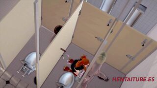 Evangelion Anime - Asuka is Banged!! in a Public Bathroom
