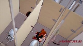 Evangelion Anime - Asuka is Banged!! in a Public Bathroom