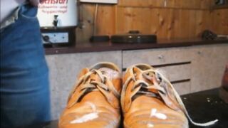 DressDress Leather Shoes wank and creampie, compilation