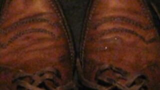 DressDress Leather Shoes wank and creampie, compilation
