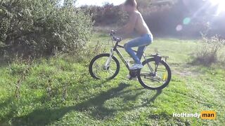 mom Topless Bike Rides along River Bank (music)