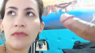 Colombian Temptress Likes Blowing Her Lucky Boyfri