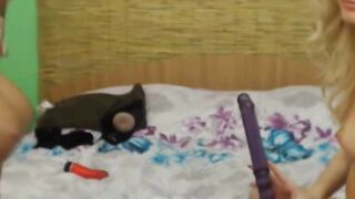 Blonde Beauties Used Toy To Fuck Each Other