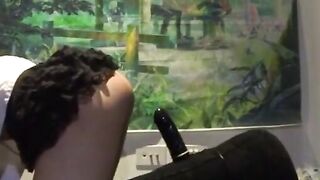 Asian Crossdresser Stretched Out by Sex Toy