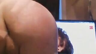 Sissy CD Spanks and Fucks Smooth Pussy