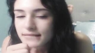 Alluring Beautiful Teen Rubs her Tight Pussy on Ca