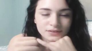 Alluring Beautiful Teen Rubs her Tight Pussy on Ca