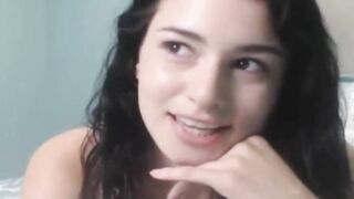 Alluring Beautiful Teen Rubs her Tight Pussy on Ca
