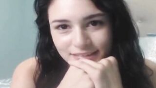 Alluring Beautiful Teen Rubs her Tight Pussy on Ca