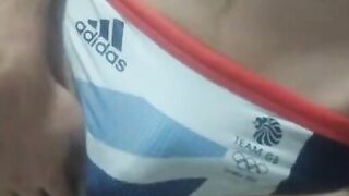 Twink in Speedos Strokes and Wanks on Webcam