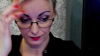 German MILF flashes cleavage on webcam