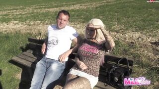 MilaElaine fucks with Sven public