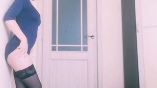Office Style Masturbation beauty cougar with Incredible Sexy Boobies