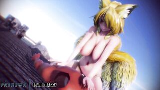Touhou - Long Breasts Ran Yaukumo Beach Pussygrind & Cowgirl