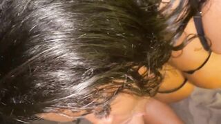 Black bbw babygirl sucks Daddy's BWC ex-wife not home