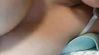 Busty Babe Loves Cum on Webcam