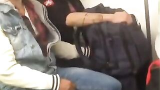 Twink Jerks Off in a Train During Travel