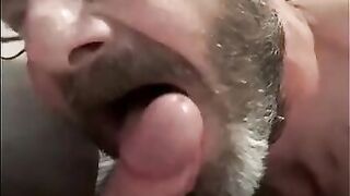 Daddy's Blowjob Practice with Amateur Bear Couple 2