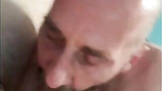Daddy's Blowjob Practice with Amateur Bear Couple 2