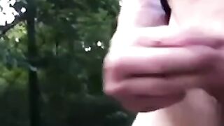 Outdoor Handjob for a Big-Cocked Hunk
