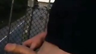 Outdoor Handjob for a Big-Cocked Hunk