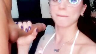 Slutty Brunette Gets a Lot of Cum in Her Mouth