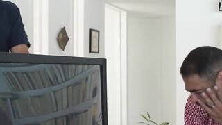 Slut shemale lets neighbor taste her wet asshole