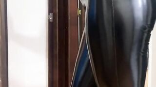 Latina in Vinyl Gets Kinky BDSM Blowjob