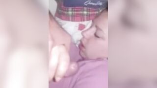 Sleeping cumshot face