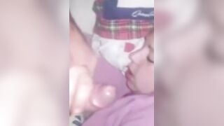 Sleeping cumshot face