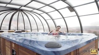 OLD4K. Tender Sex into Jacuzzi