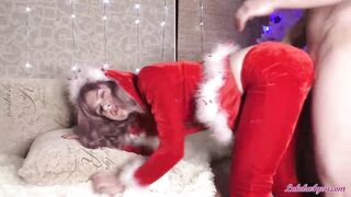 Man Hard Rough Fucks Lusty Elf after Hot Oral Sex on Christmas and