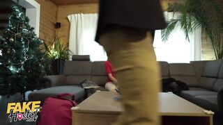 Fake Taxi Xmas Kindness two Girls Get Cutie Creampie From