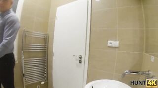HUNT4K. sexy into strict suit and Bae lingerie shows her