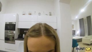 HUNT4K. sexy into strict suit and Bae lingerie shows her