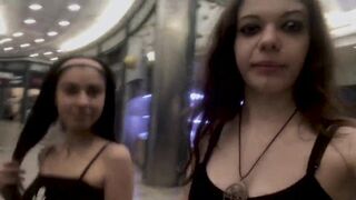 Double cum walk at the mall after a big double