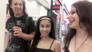 Double cum walk at the mall after a big double