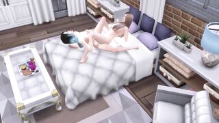 SIMS 4 three WAY WITH two BEAUTIES!