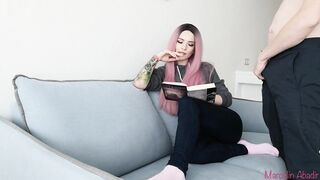 Nailed cunt with mouth inside tight jeans and creampie for vagina