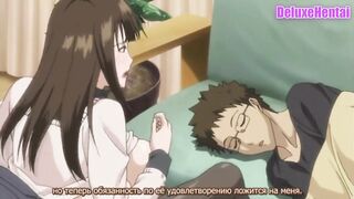 Uncensored Anime mom in School Uniform Plowed Virgin Friend while her Son
