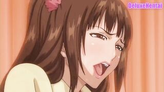 Uncensored Anime mom in School Uniform Plowed Virgin Friend while her Son