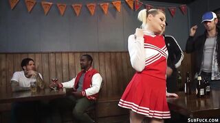Cheerleader interracial group fucked